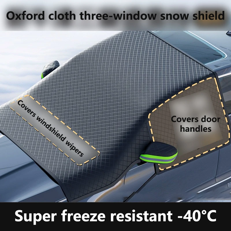 Winter Car Cover Thickened Oxford Cloth with Snow Shield And Front Windshield Cover for Ice Storm Frost Protection