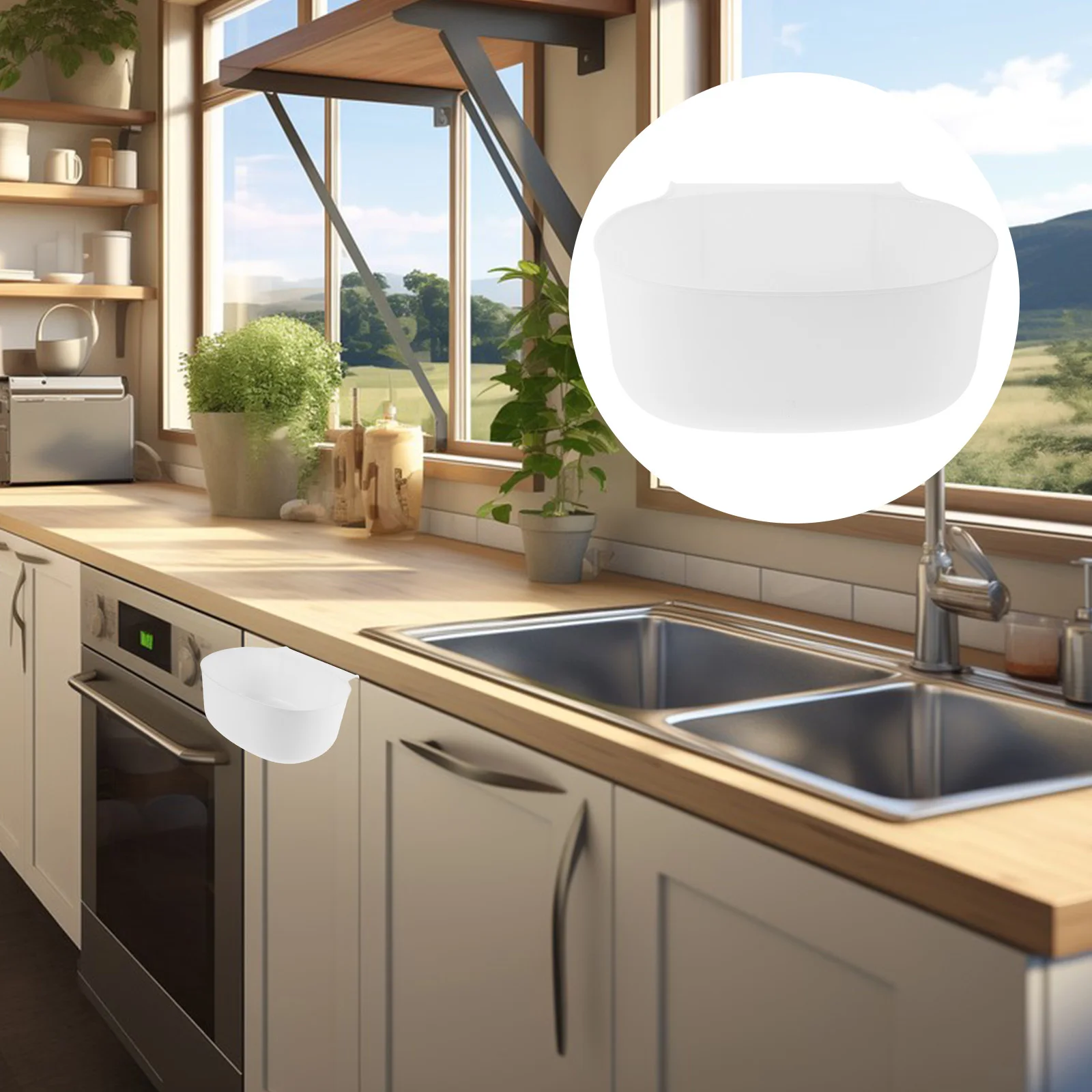 

2Pcs Hanging Kitchen Trash Can Cabinet Door Plastic Garbage Bin Space Saving Waste Basket Small Kitchen Use Garbage Bin