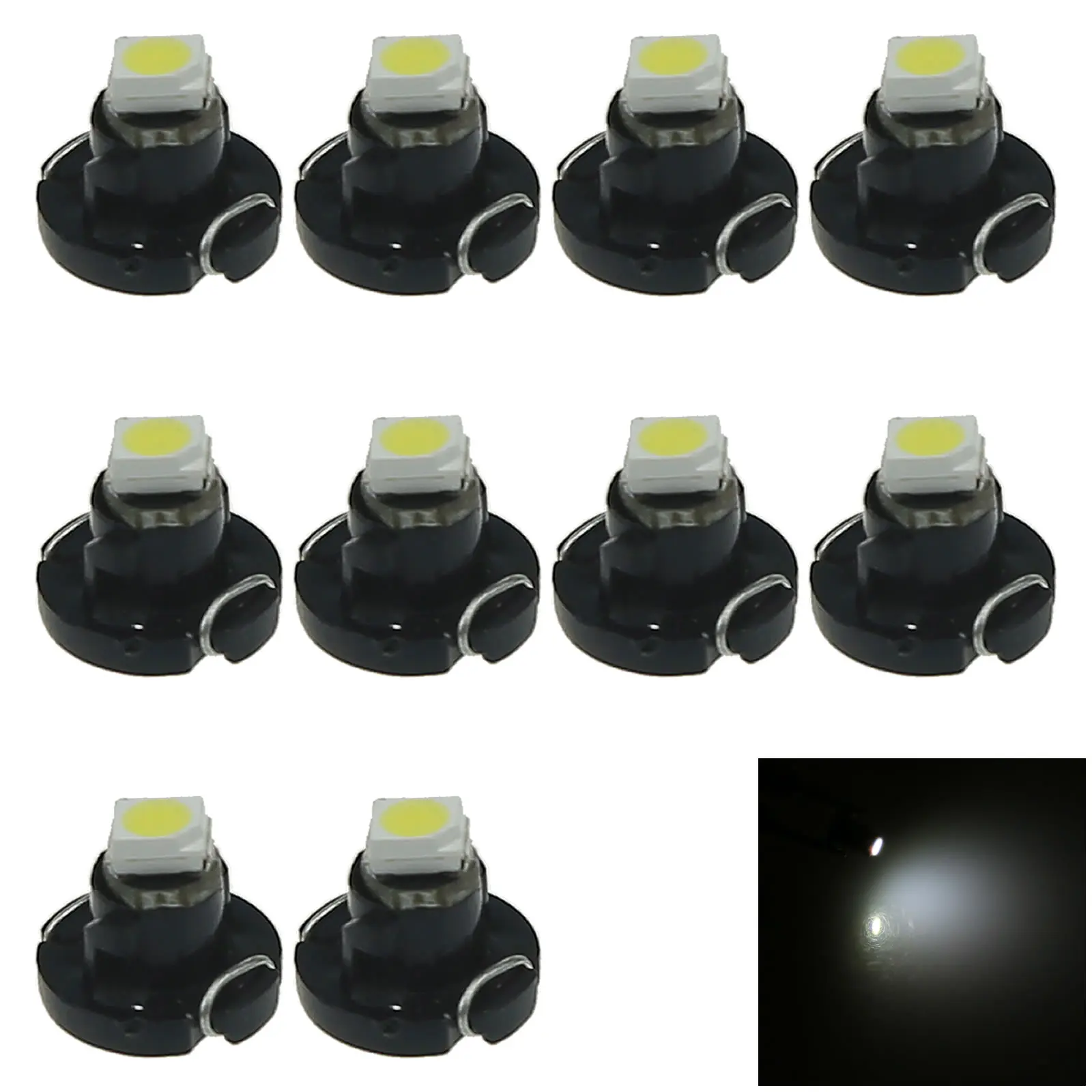 

10x White Car T4.2 Light NEO Dash Twist Socket HVAC Panel Blub 1 Emitters 1210 SMD LED 79674-S3N-941 N101-W