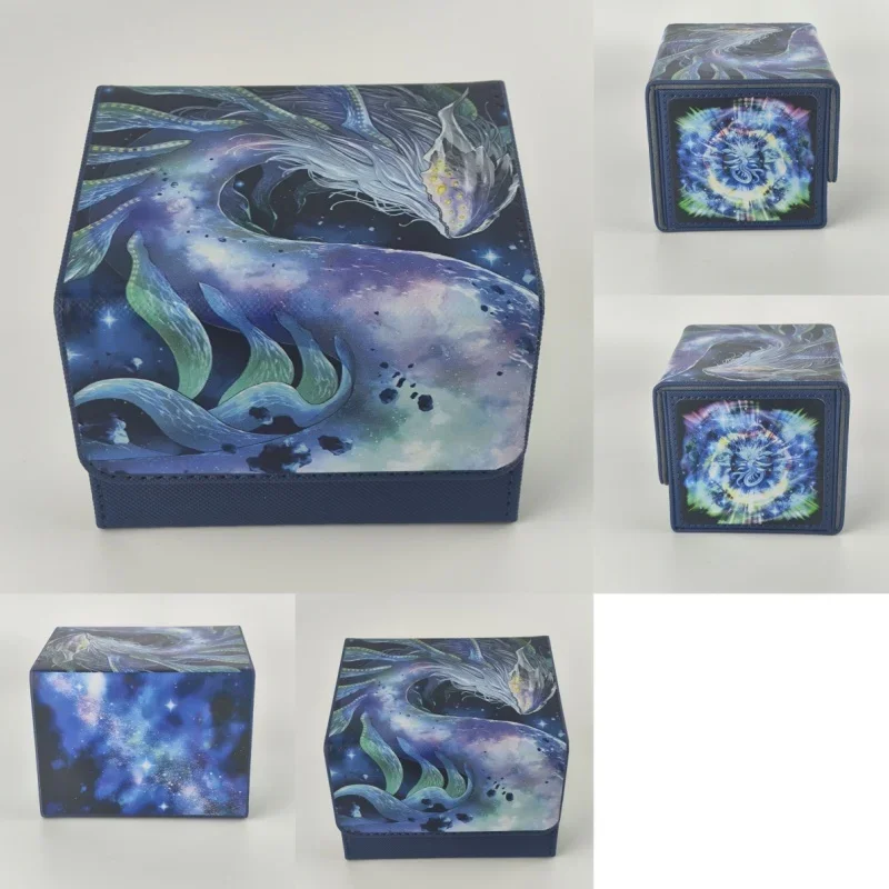 Acg Card Box Yu Gi Oh Ghoti of The Deep Beyond Anime Game Ocg Tcg Ptcg Trading Card Storage Box Pu Leather Collection Box 100+