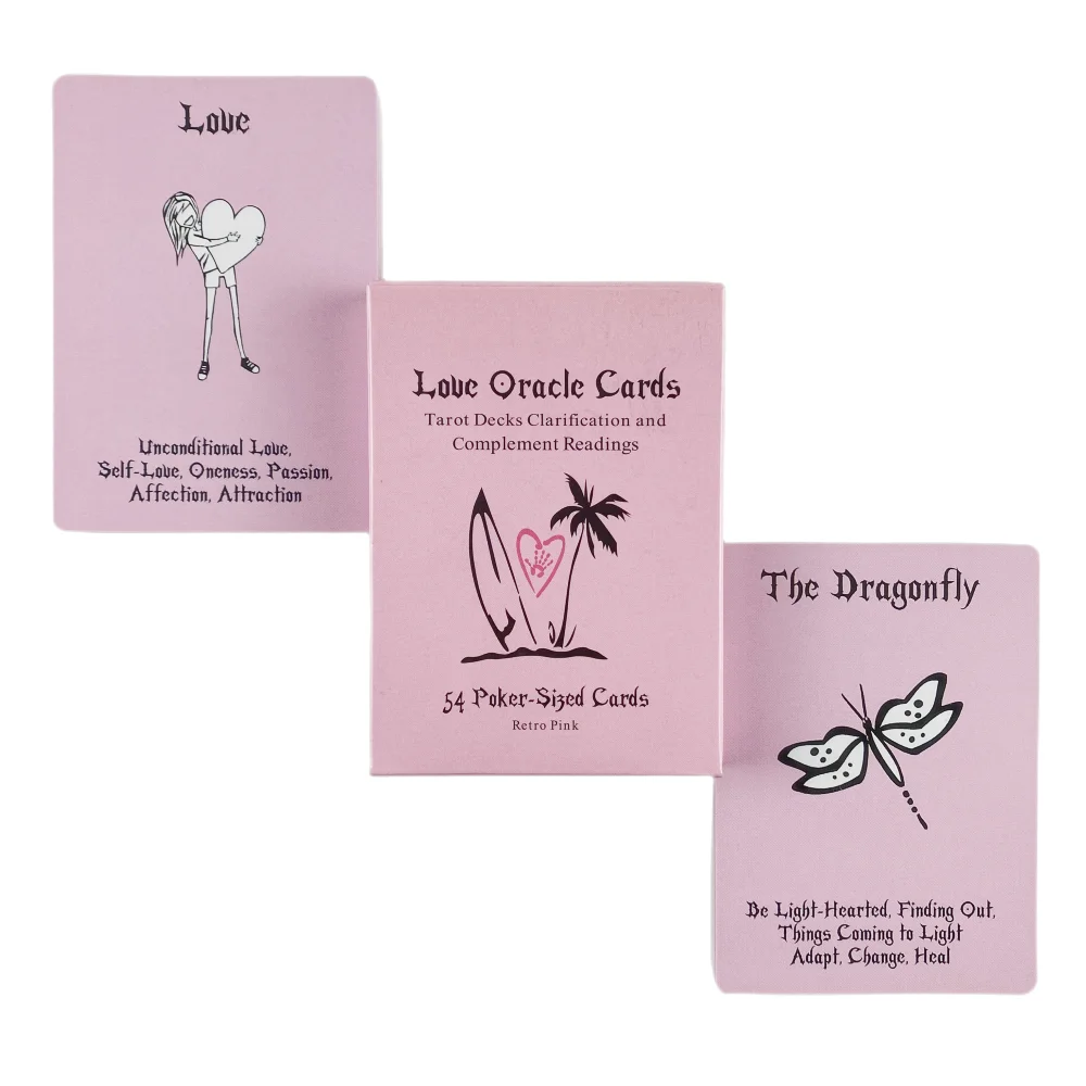 Island Time Pink Love Oracle Cards A 54 English Visions divinazione Edition Tarot Deck Borad Games