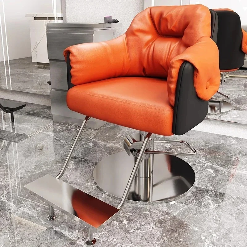 & High-end Professional Barber Chairs Hair Salon Dedicated Barber Chair Light Luxury Liftable Rotating Hairdressing Salon Chair