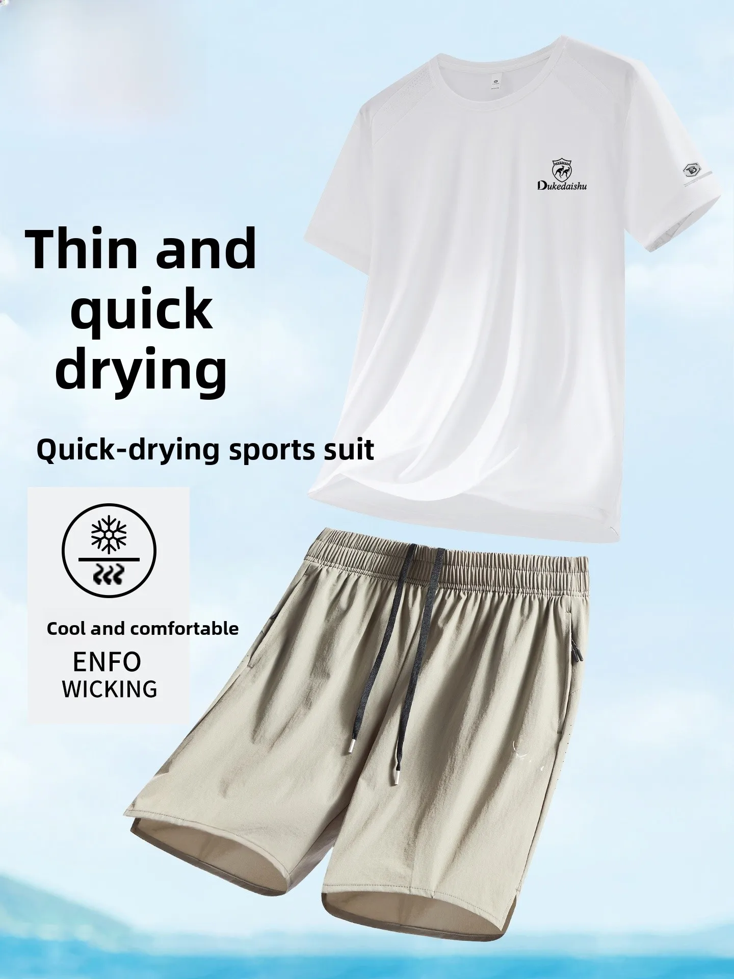 

Summer Sports Ice Silk Qui Dry ort Sve orts Set Lightweight Running Fitn Clothing Men's Casual Sportswear T-irt