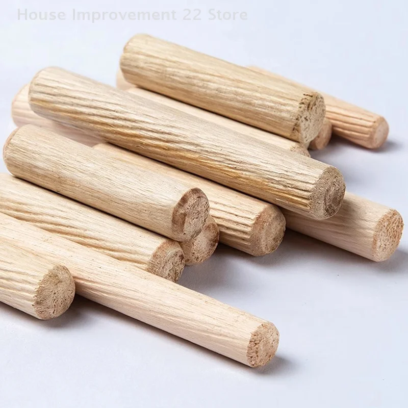 100 개/갑 라운드 나무 은못 핀 6*40mm 8*40mm 10*40mm 캐비닛 서랍 라운드 플루트 DIY 목공 은못 지그 드릴