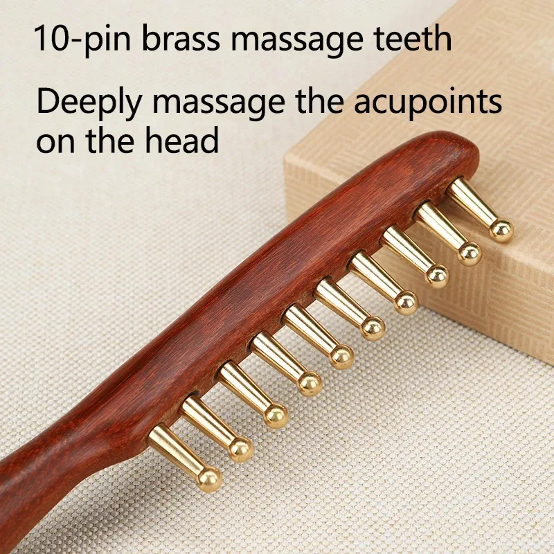 10-Tooth Scalp Massage Comb & Gua Sha Board, 2Pcs Home Health Care Massage Set