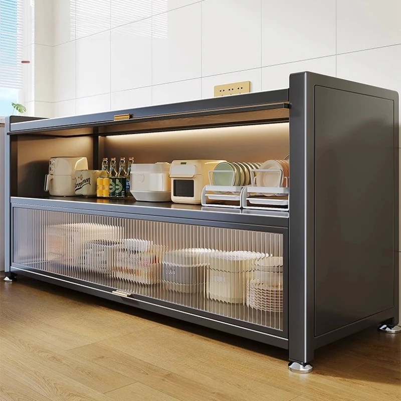 Kitchen Shelf, Floor Standing Multi-layer Storage Cabinet, Multifunctional Household Dining Edge Dust-proof Storage Cabinet