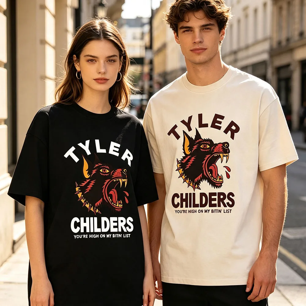 SPIKE COLLAR BITIN' LIST T-SHIRT Tyler Childers Design Print Merch Tees Summer Short Sleeve Casual Cotton Tshirts Fashion Unisex