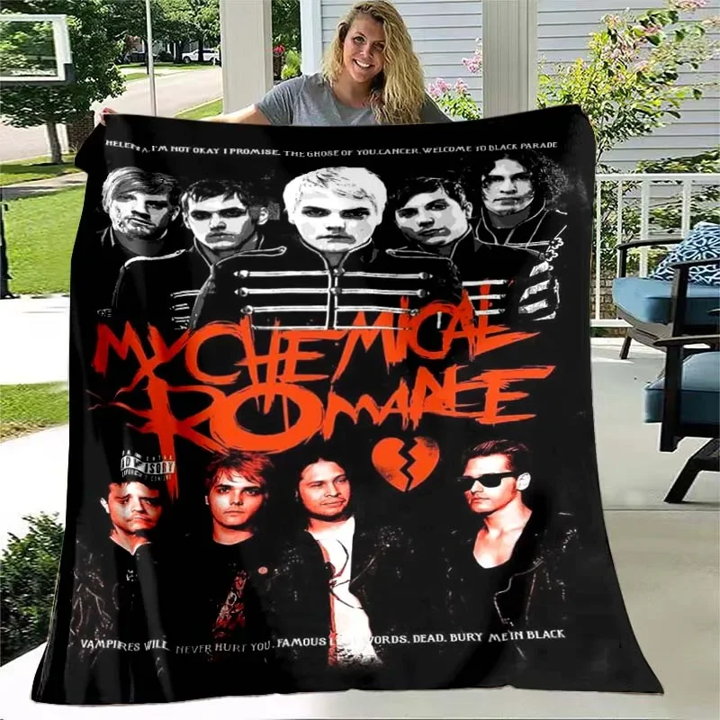 USA My Chemical Romance Band Flannel Warm Blanket Adult Children's Bedroom Living Room Sofa Travel Picnic Blanket Fan Gift