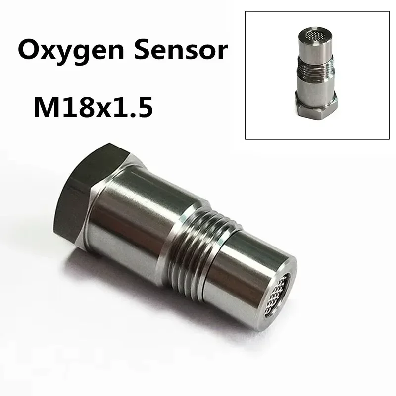 Adaptador de sensor de oxígeno M18x1.5 de 2 piezas Equipado con mini convertidor catalítico de tres vías para eliminar las luces de advertencia de fallas