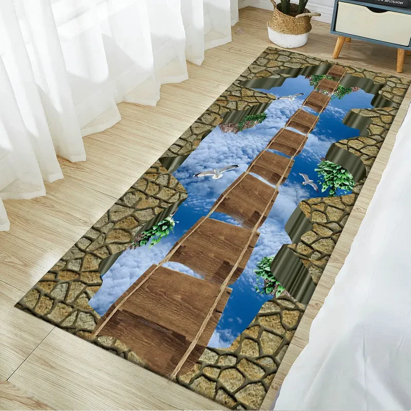 سجاد شلال ثلاثي الأبعاد لغرفة المعيشة، سجاد ممر المدخل، سجاد منطقة أرضية الجسر لغرفة الأطفال، سجادة غرفة النوم المطبخ المزخرفة