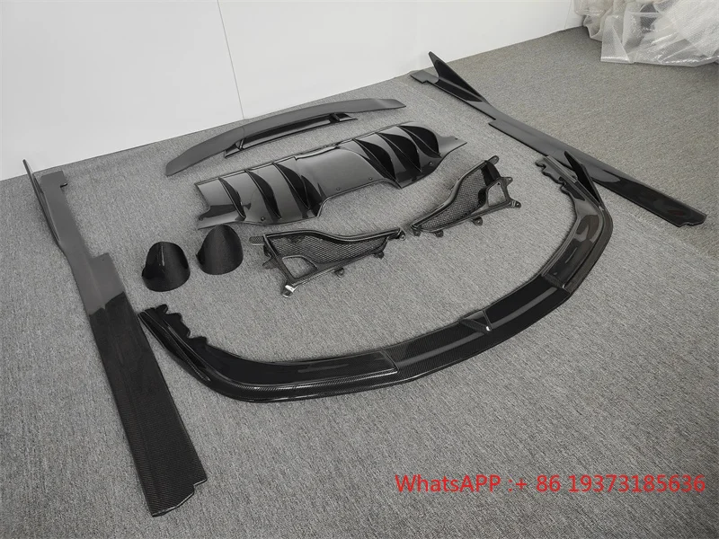 For the 11-13 Ferrari F458 Spider Modification V-style True Carbon Fiber Front Bumper Edge Side Skirt Rear Diffuser Body Kid