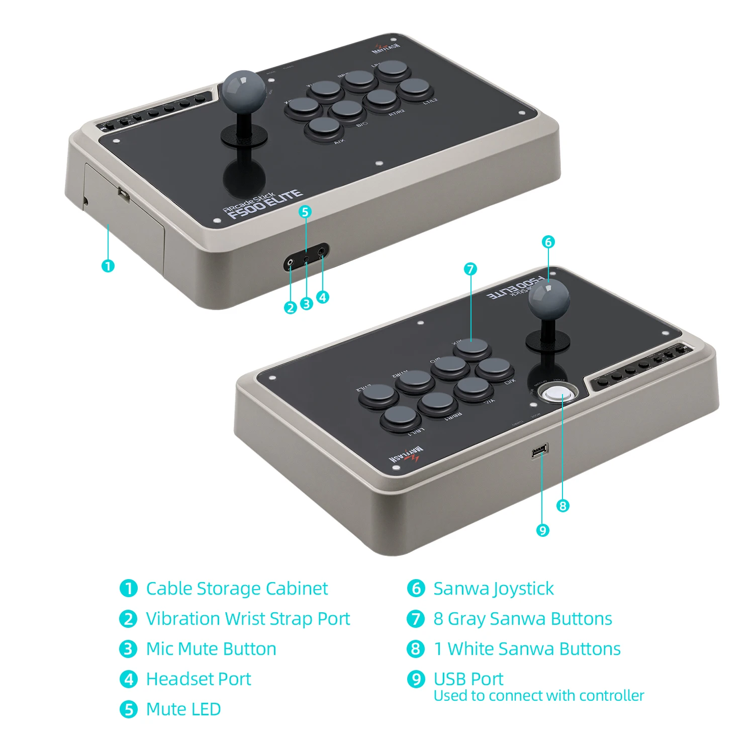 Mayflash F500 Elite Arcade Fightstick For PS4/PS3/Xbox One/Xbox