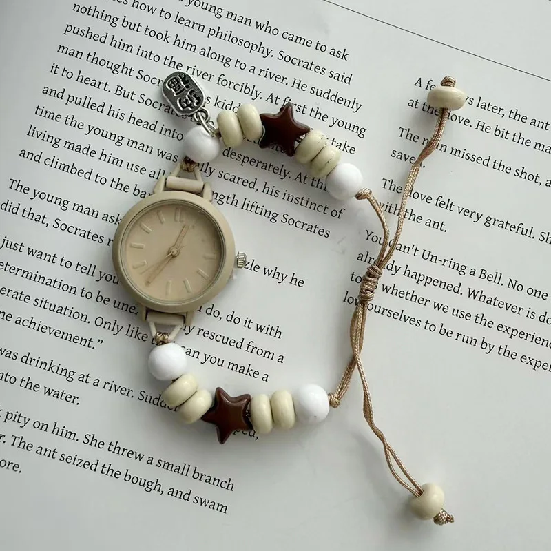 Cute Star Chain Quartz Watches for Girls Boy Unique Design Fashion Good Looks Wrist Watch for Teen Students Casual Wristwatch