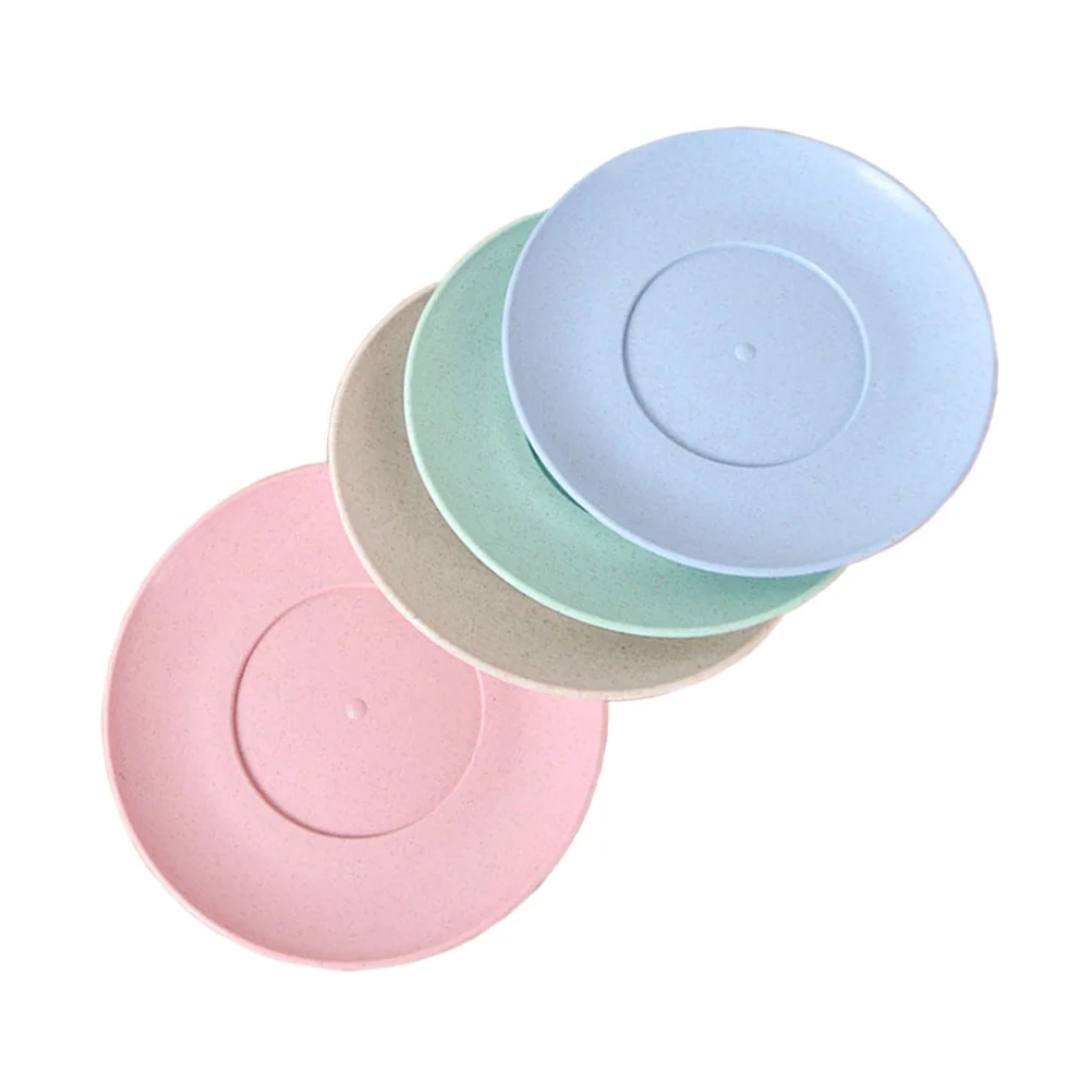 

4pcs Wheat Straw Plates Lightweight Eco-Friendly Dinnerware Set Bpa-Free Microwave Safe Dishwasher Safe Biodegradable Kids