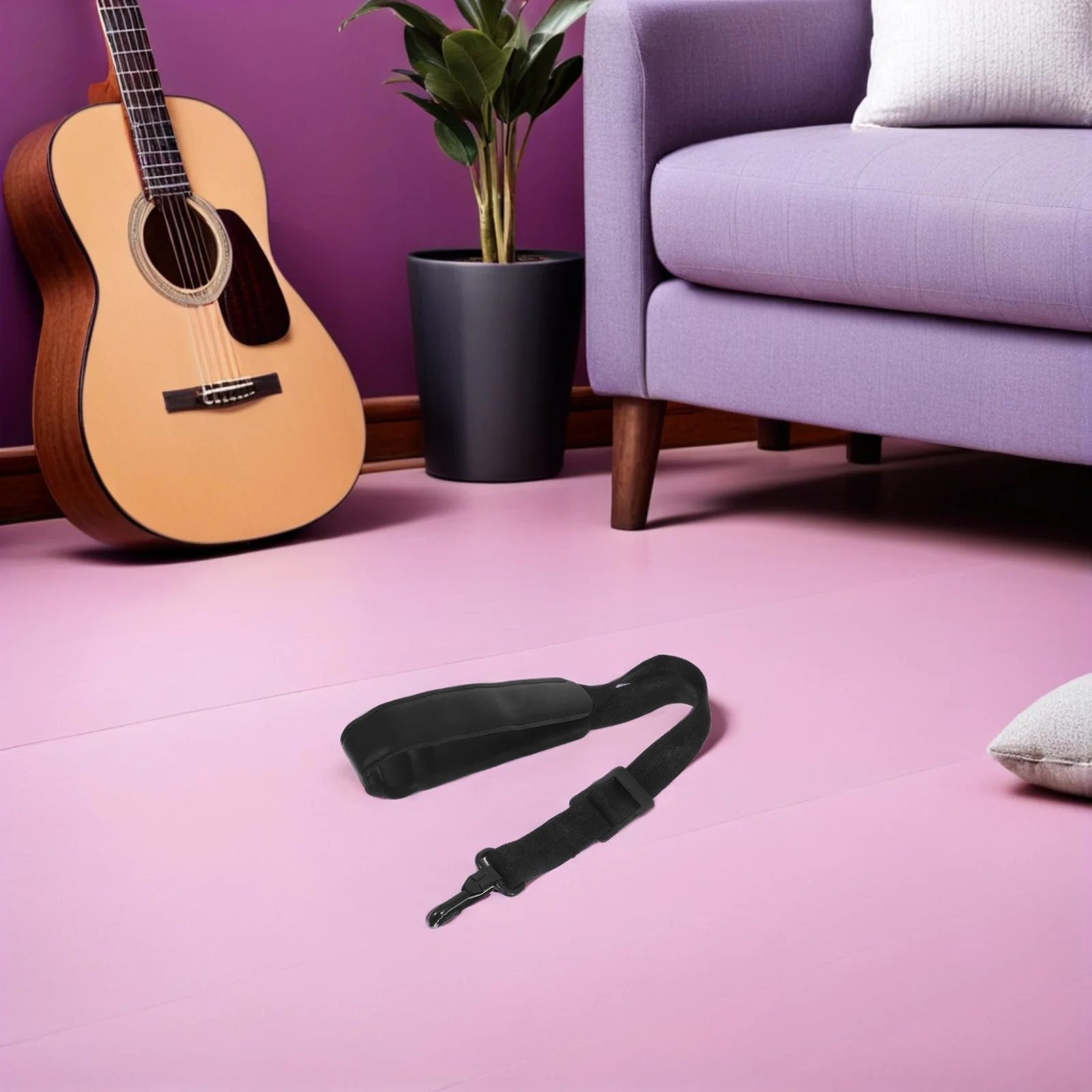 

Saxophone Neck Strap Adjustable Soft Fake Padded for Alto Tenor Baritone Soprano Sax Accessories Comfortable Sturdy