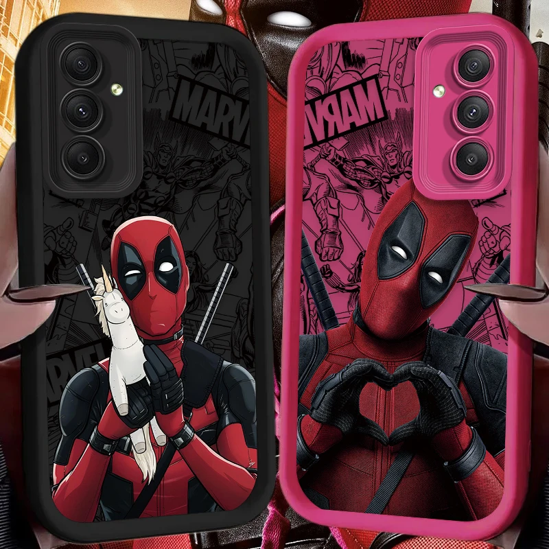 Marvel Deadpool Silicone Phone Case For Samsung Galaxy S24 Ultra S23 S22 S21 Plus FE A54 A34 A14 A73 A53 A33 Matte Soft Cover