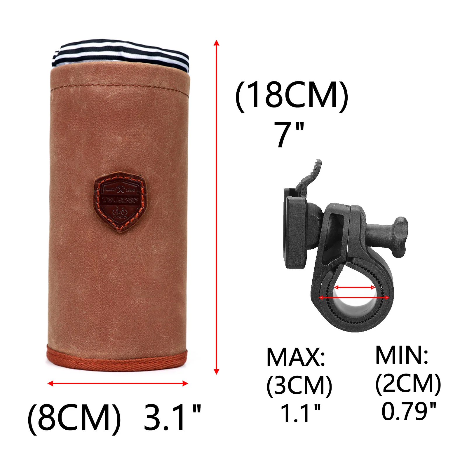 Tourbon Vintage Bike Water Cup Coffee Beer Pouch Cover Bag Cell Phone Holder Bicycle Storage Canvas Cycling Accessories