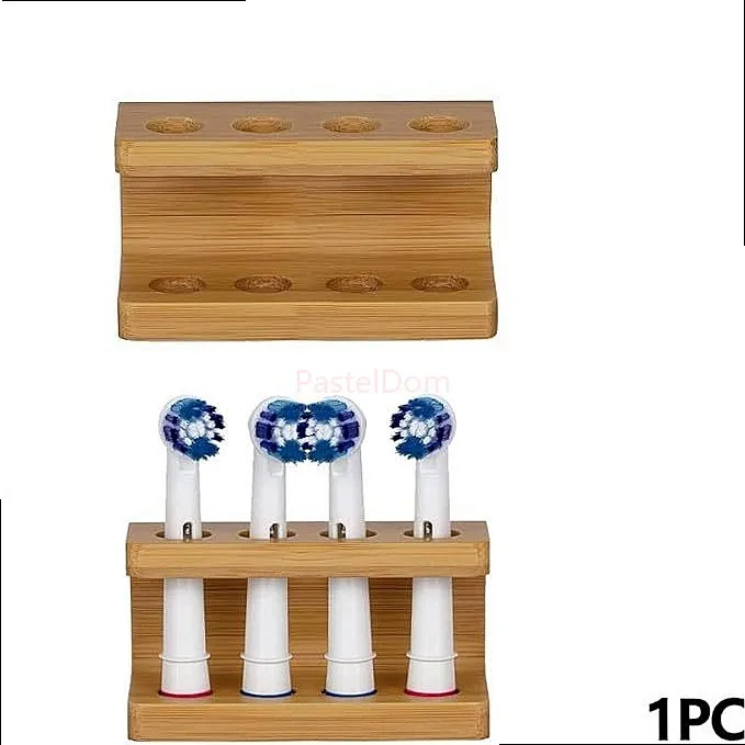 Cross Border New Bamboo Toothbrush Holder Electric Toothbrush Head Storage Wooden Bathroom Organizer 2 3 4 Holes