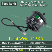 Ebike Ultralight 1.6kg Bafang Gear Motor 36V 250W / 8fun G370 36V 250W Front Brushless Hub Motor KT Controller Kit KT Display