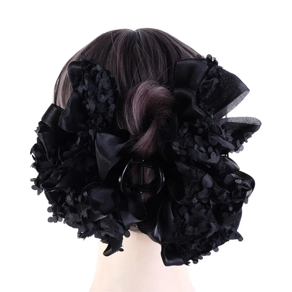 Barrettes Bow Bow Hair Claw Mesh Bubble Shark Clip Lace Multilayer Hair Clips Girls image 3