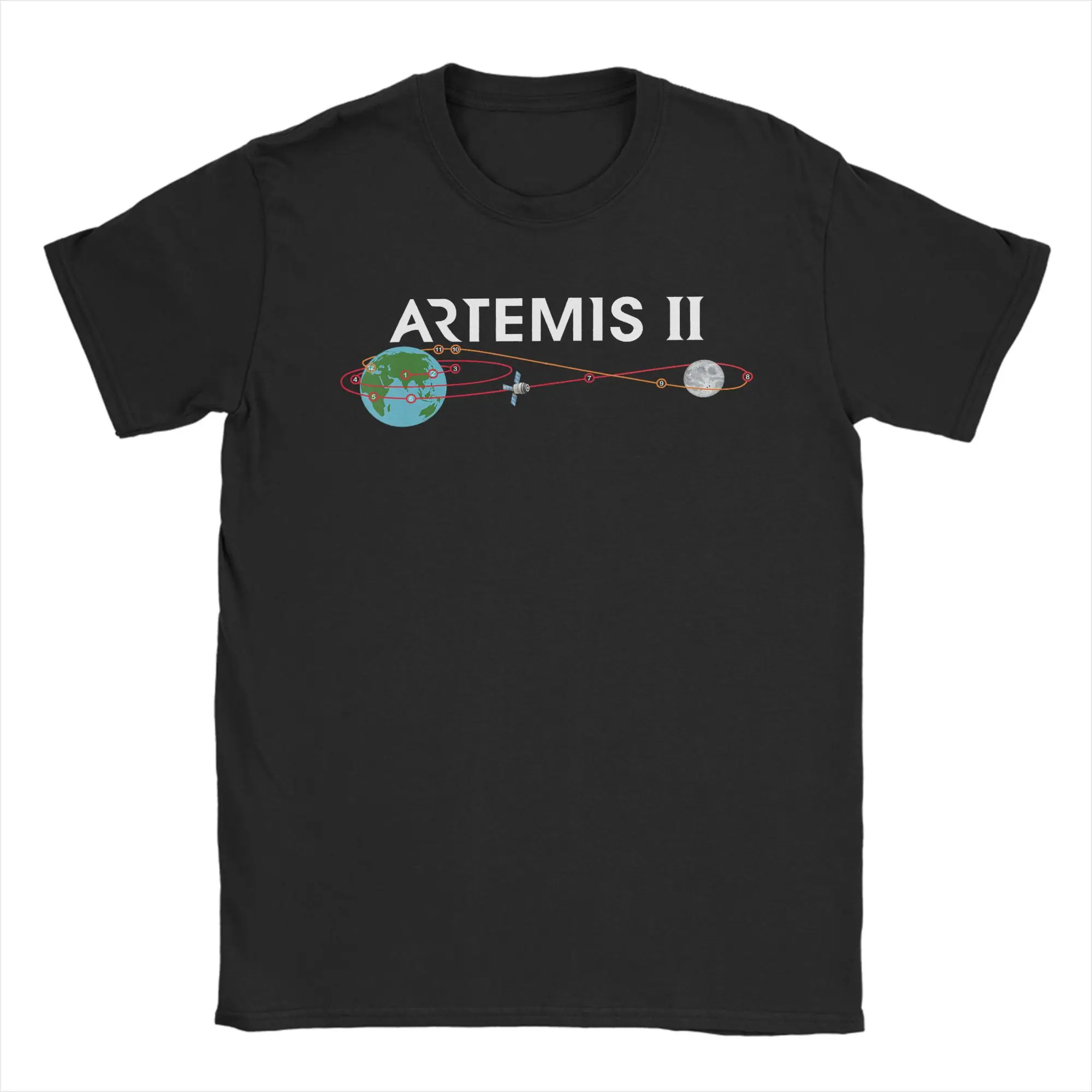 Artemis 2 Route Map SLS Rocket Launch Mission To The Moon T-Shirt T Shirts Short Sleeve Y2K Fun Tops Summer 100 Cotton Clothing