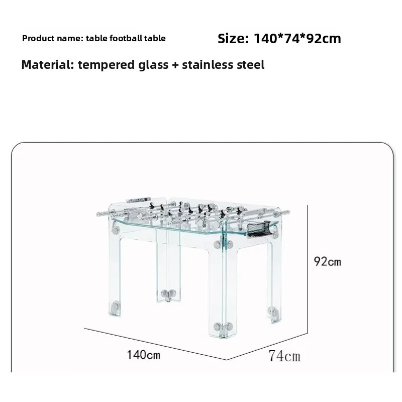Transparent suspended tempered glass table football table, villa leisure table football