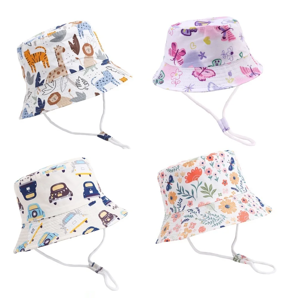 

New Spring Summer Baby Bucket Hats Cartoon Baby Girls Hat Beach Sun Cap Toddler Boys Fisherman's Cap Outdoor Kids Panama Cap
