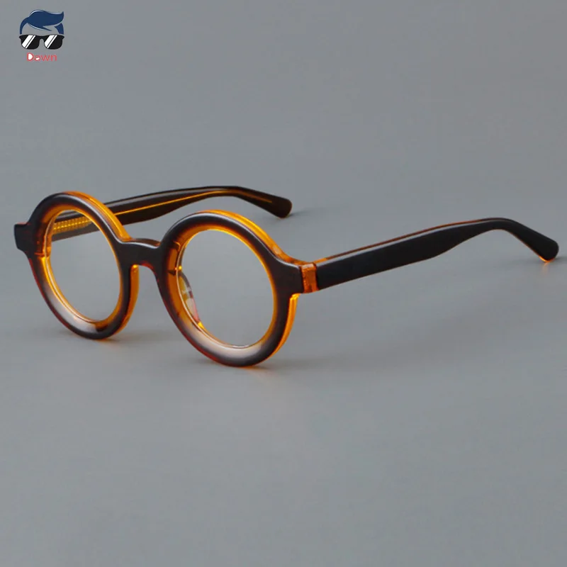 

Classic Fashion Round Thick-Frame Glasses – Unisex Retro Eyewear (Prescription Ready for Nearsightedness/Farsightedness