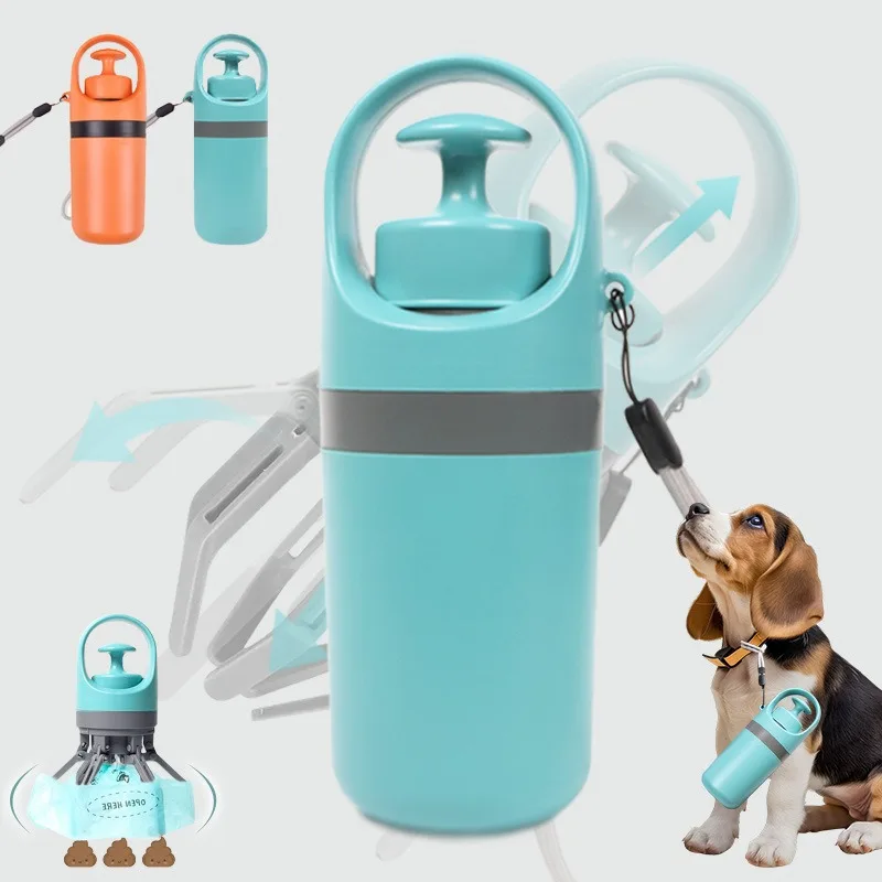 

The New Pet Toilet Picker Dog Goes Out Portable Six-claw Shit Shovel Shit Clip Shit Pick-up Garbage Bag Dispenser