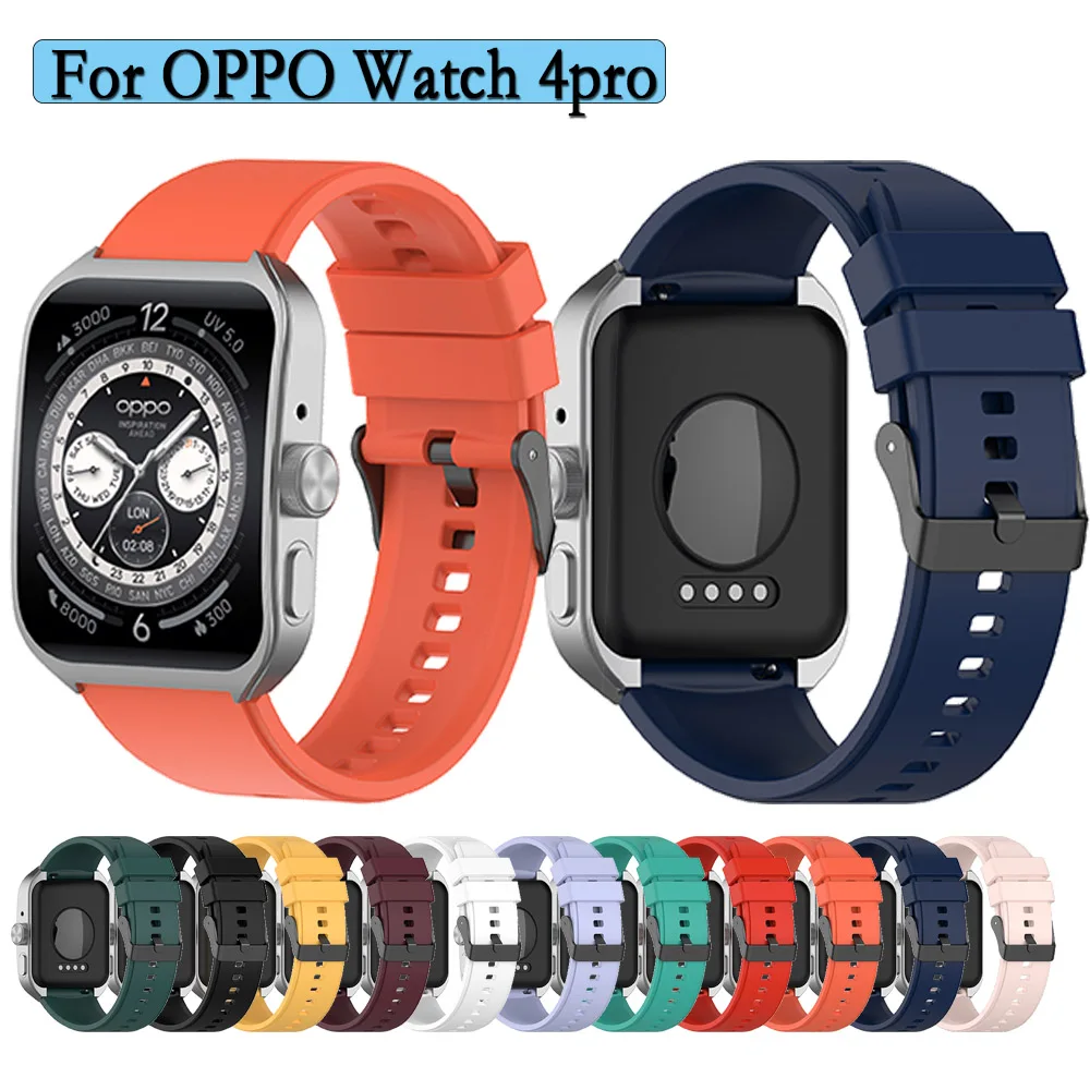 

Ремешок силиконовый для OPPO Watch 4Pro, Воздухопроницаемый спортивный браслет, сменный Одноцветный браслет