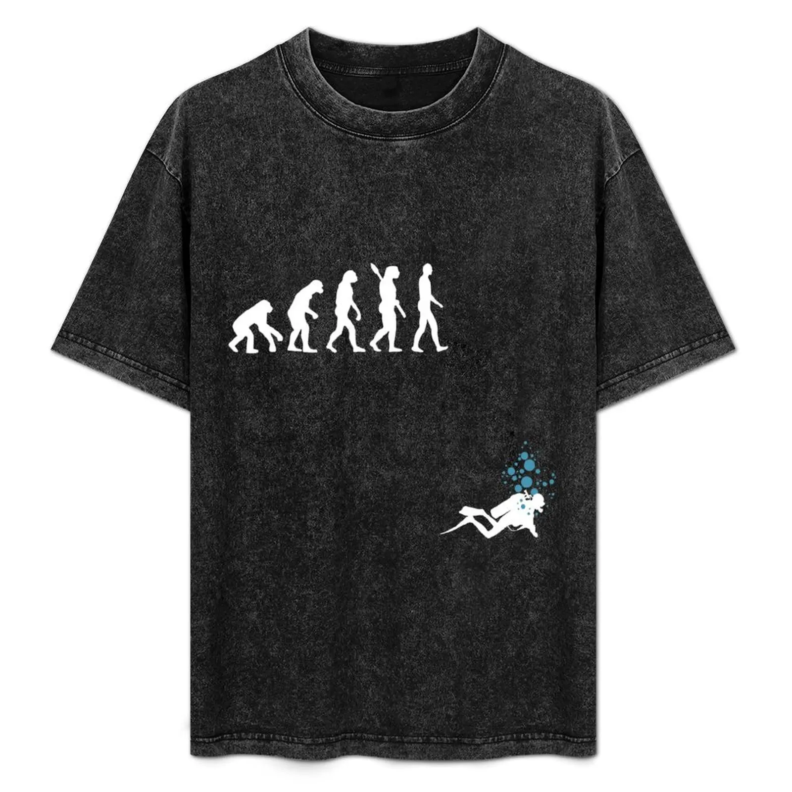 T-shirt drôle « Evolution of Man » pour la plongée sous-marine, t-shirt basique en coton grande taille