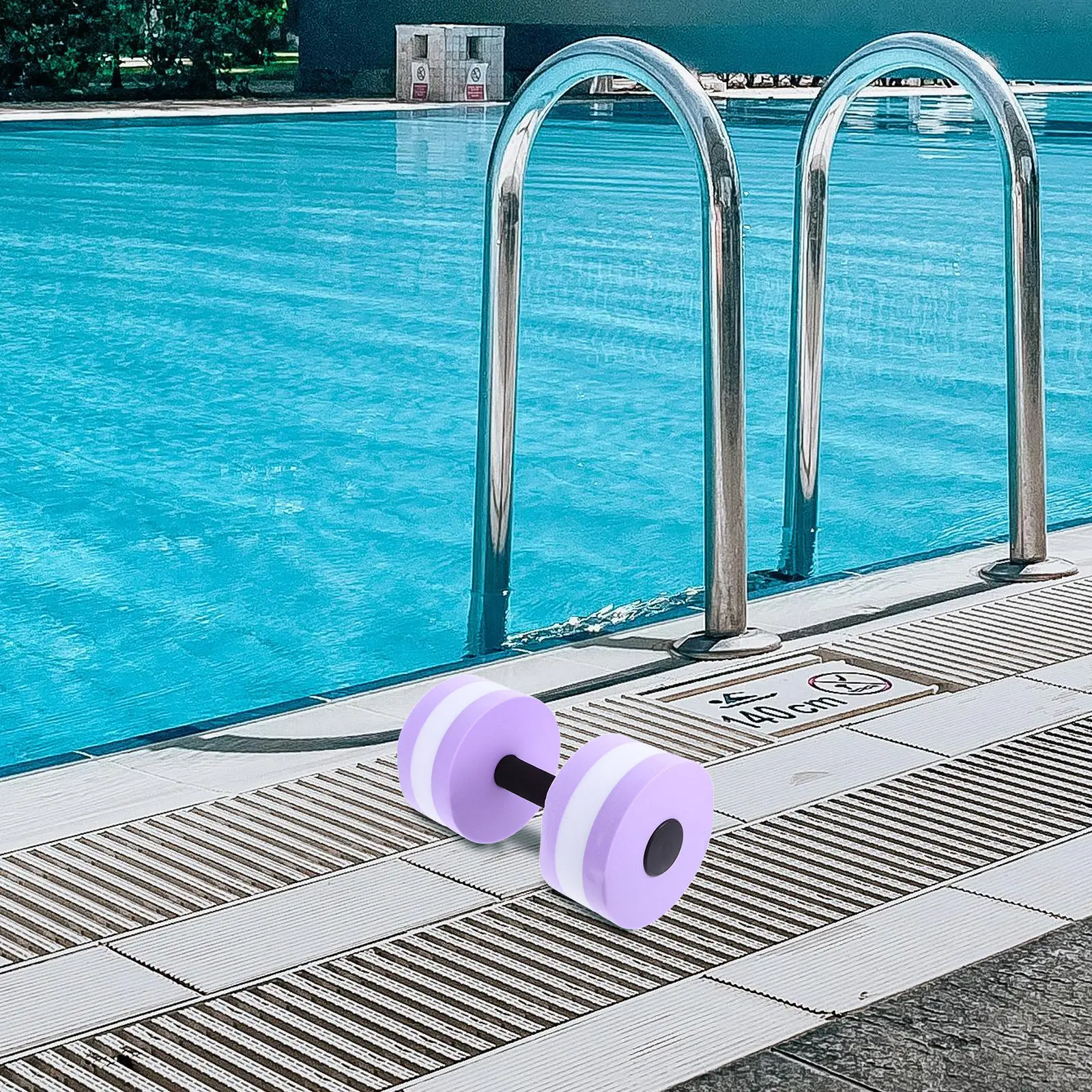 2Pcs Purple Aquatic Dumbbell Set Eva Foam Water Barbells for Pool Aerobics Flexibility Core Strength Resistance Training Fitness