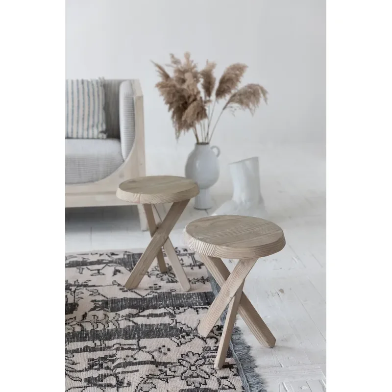 Mid century Vintage Style Multifunctional Reclaimed Wood Decoration Table End Table Stool Side Table