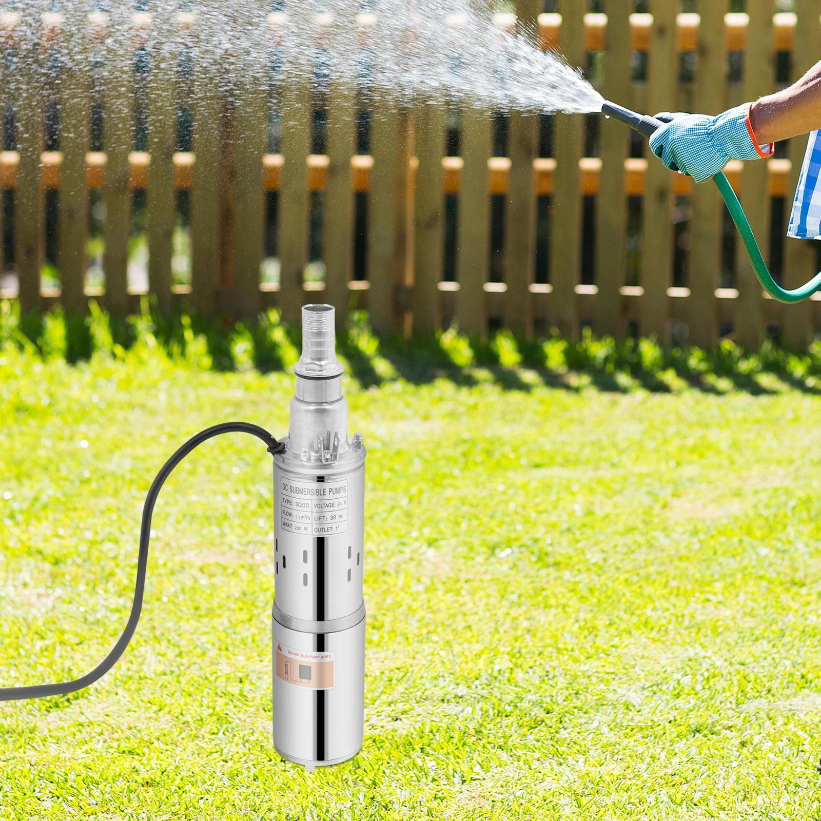 

Silver Deep Well Solar Water Pump High-Class Stainless Steel - Electroplating Process For Anti-Corrosion&Durability