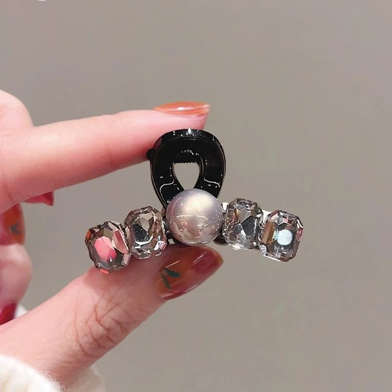 1Pc Parel Mode Kleine Haar Klauw voor Vrouwen Haar Clip Meisje Zwarte Haarspeld Elegante Mini Haarspeld Haar Styling Accessoires hoofddeksels