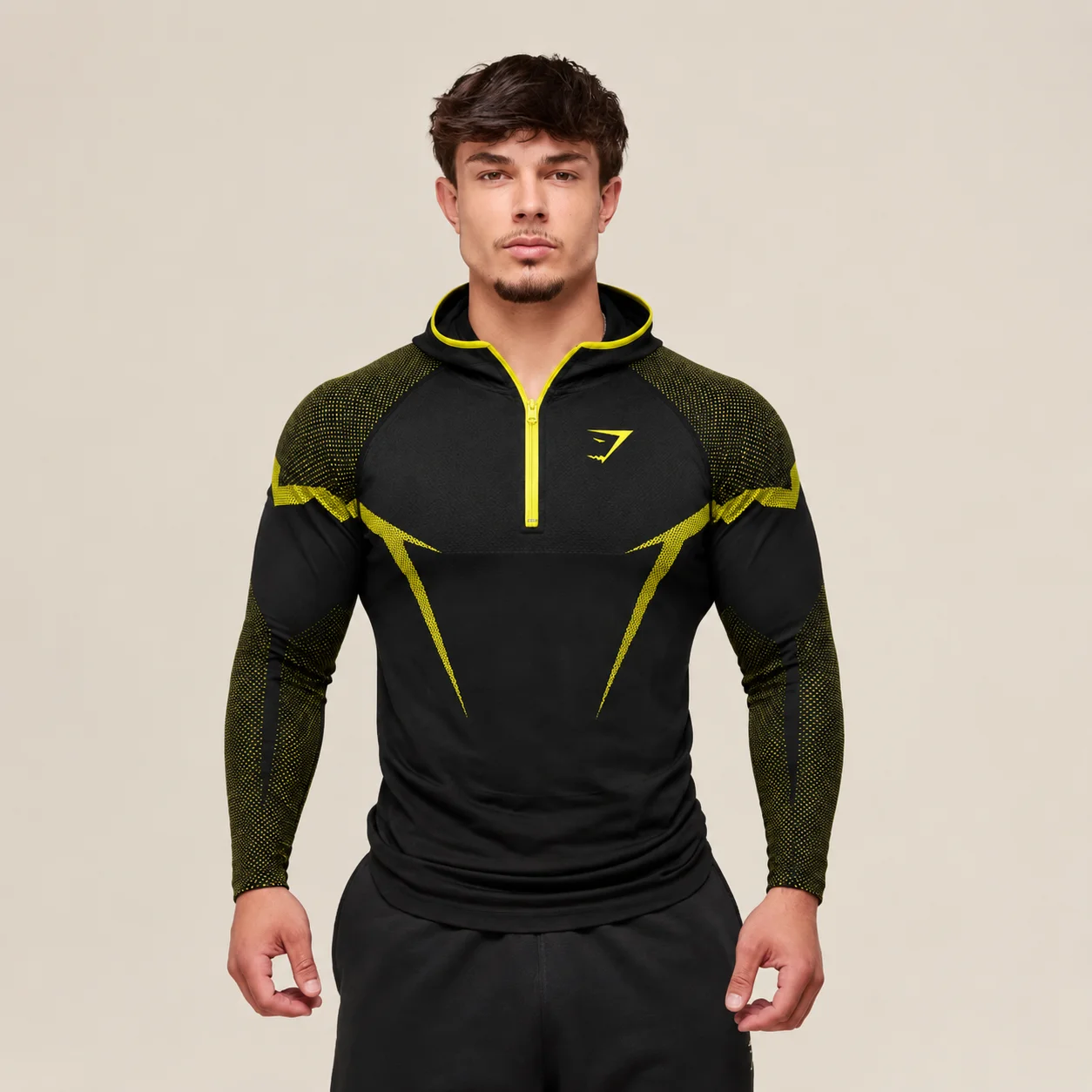 GYM SHARK 2026 ONYX V5 hooded tight fitting long sleeved top, available in five colors, suitable for indoor sports and fitness