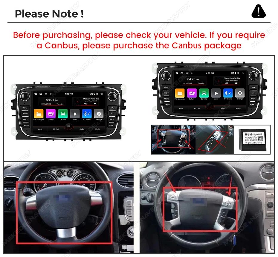 Android Auto 2Din Stereo for Ford Focus 2 S-Max Mondeo 9 Galaxy C-Max Mk2 Mk3 Carplay Car Radio GPS Multimedia Video Player Wifi