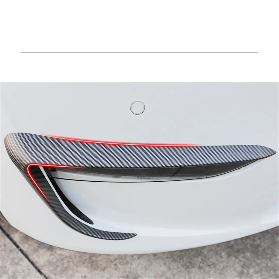 Front Fog Lamp Eyebrow decorate For Tesla Model Y modification automobile repacking Matte black Carbon fiber Pearl White