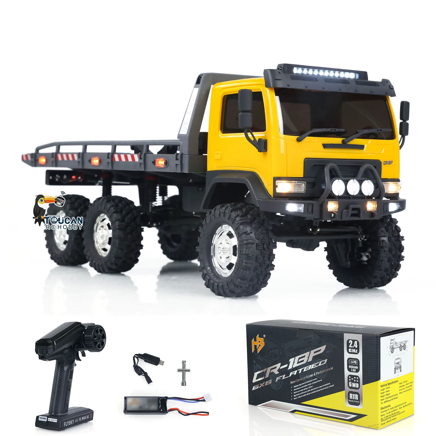 RTR 1/18 RC Crawler 6x6 Flatbed Truck Rock Car Hobby Plus CR18P Zdalnie sterowany model terenowy 2-biegowa skrzynia biegów Światło pojazdu