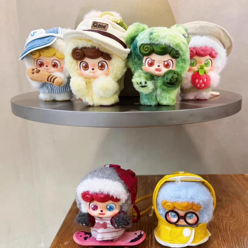 Q Kid Outdoor-Aktivitäten Serie Blind Box Spielzeug Vinyl Gesicht Puppe Kawaii Anime Mystery Figur Tasche Plüsch Anhänger Dekor Überraschung Geschenk