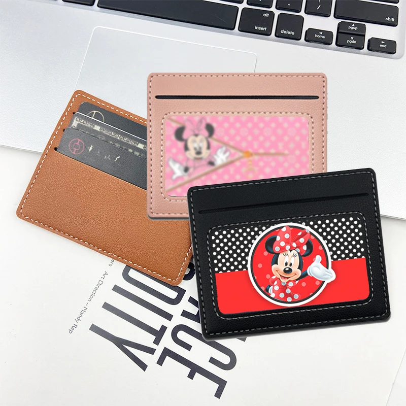 

Luxury Mickey Business ID Card Holder PU Leather Card Wallet Slim Card Bag Woman Man Coin Purse Passport Cover Case Pouch Bags
