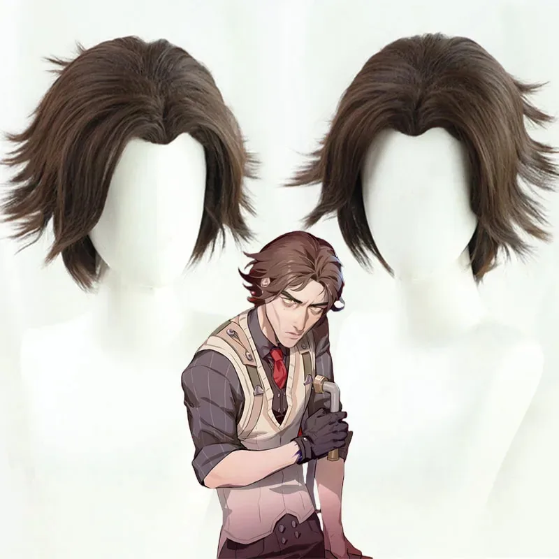 

Game Anime LOL Arcane Viktor Cosplay Wig The Machine Herald Viktor Short Brown Heat Resistant Synthetic Hair Wigs + Wig Cap