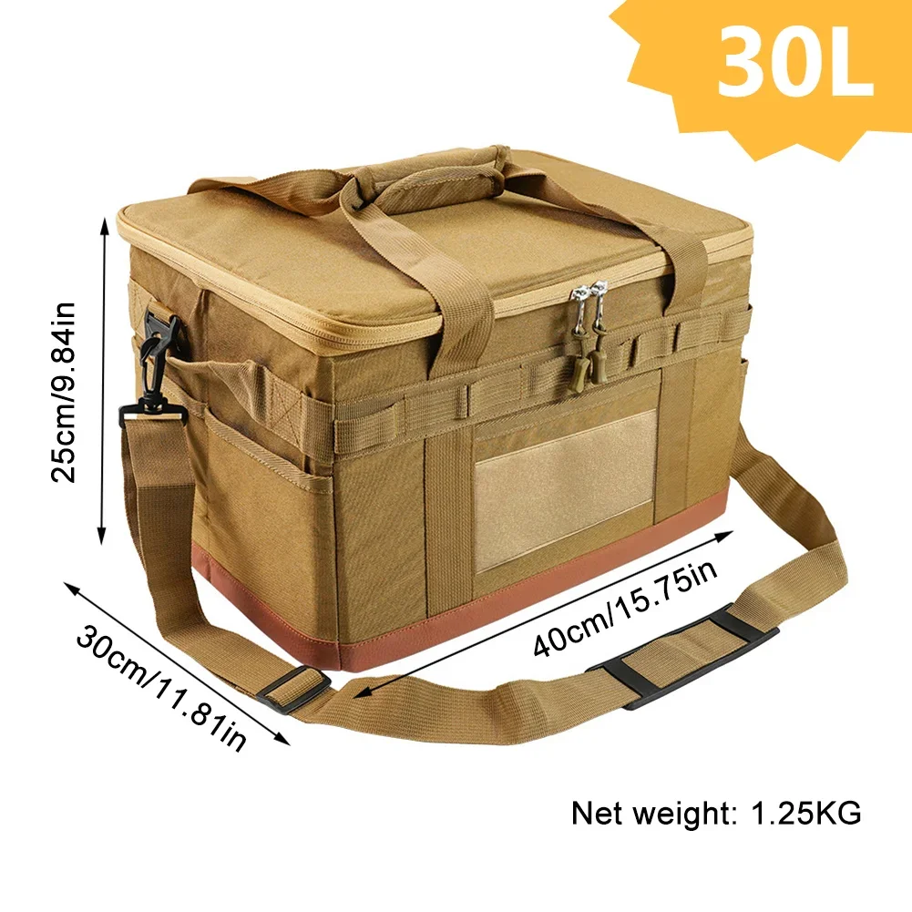 Camping Storage 900D Bag Multipurpose Large Capacity Lightweight Hard Collapsible Camping Storage Bag with Handles 30L Khaki