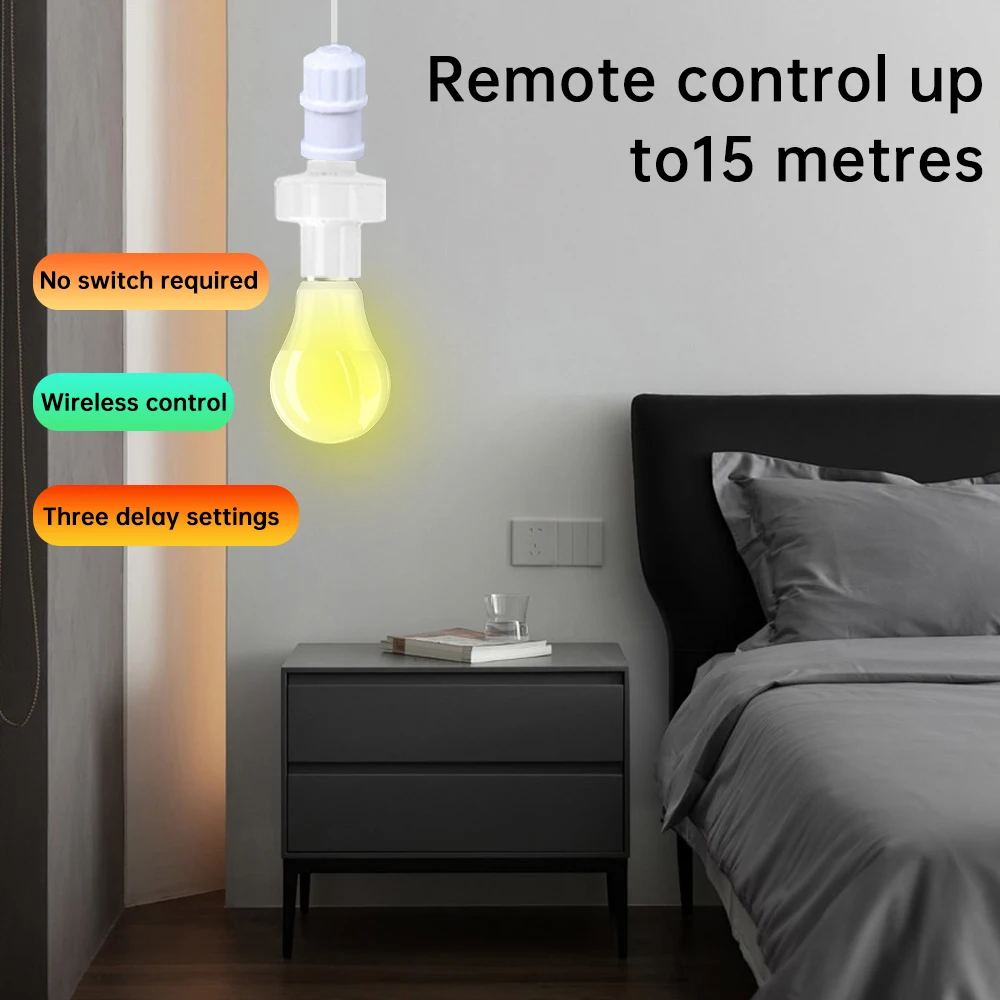 E27 Smart Light Bulb Socket Wireless Remote Control Lamp Bases Smart Timer Switch For Pendant Ceiling Chandelier Lights Holder