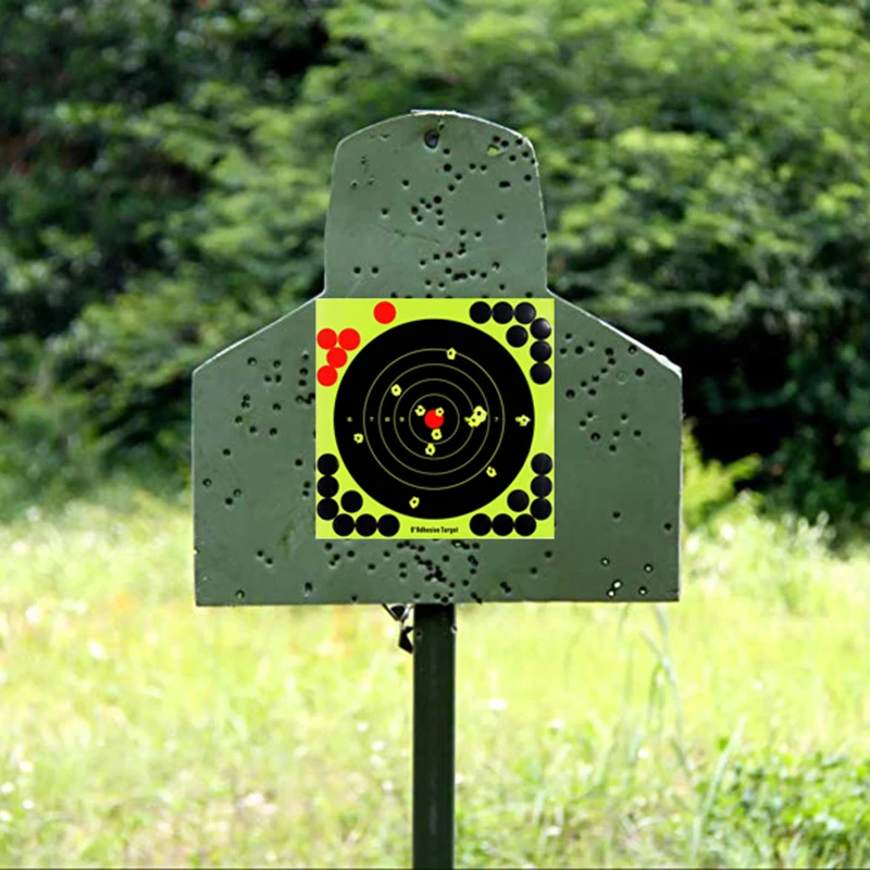 10pcs/pack Fluorescent Green Splash Flower Target 8Inch Adhesive Indoor Reactivity Shoot Target Aim For Rifle / Pistol Binders