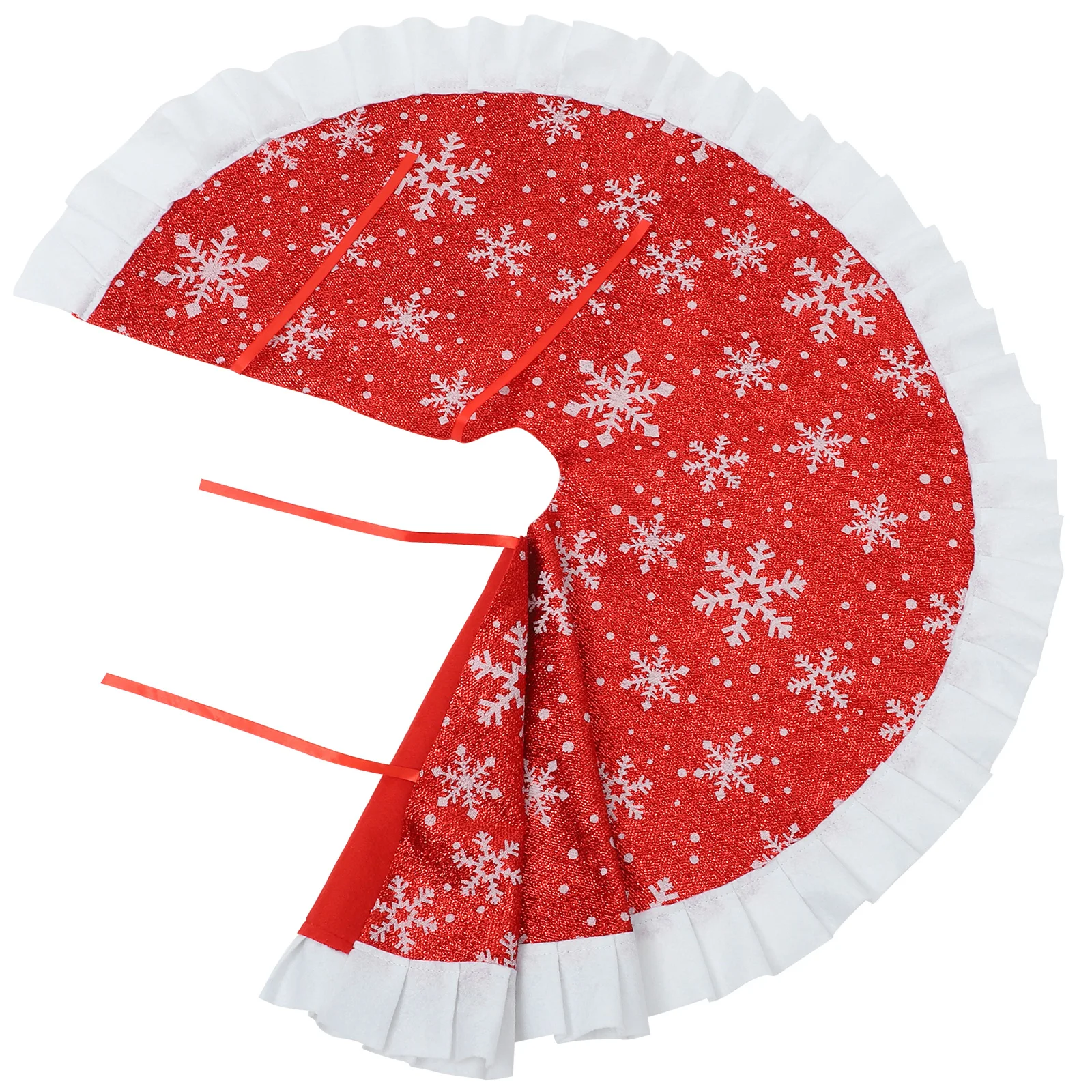 

Christmas Tree Skirt Non-Woven Fabric Round Holiday Decor For Home Mall Bar Xmas Tree Skirt Decorative Farmhouse Style