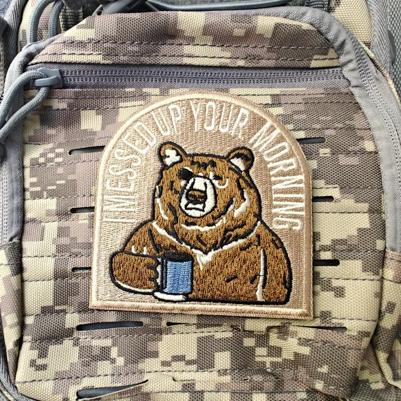 2026 New Embroidered Tactical Patch, Brown Bear Morale Badge, For Clothing, Hats, Rucksacks, Tactical Gear, Hook  Loop
