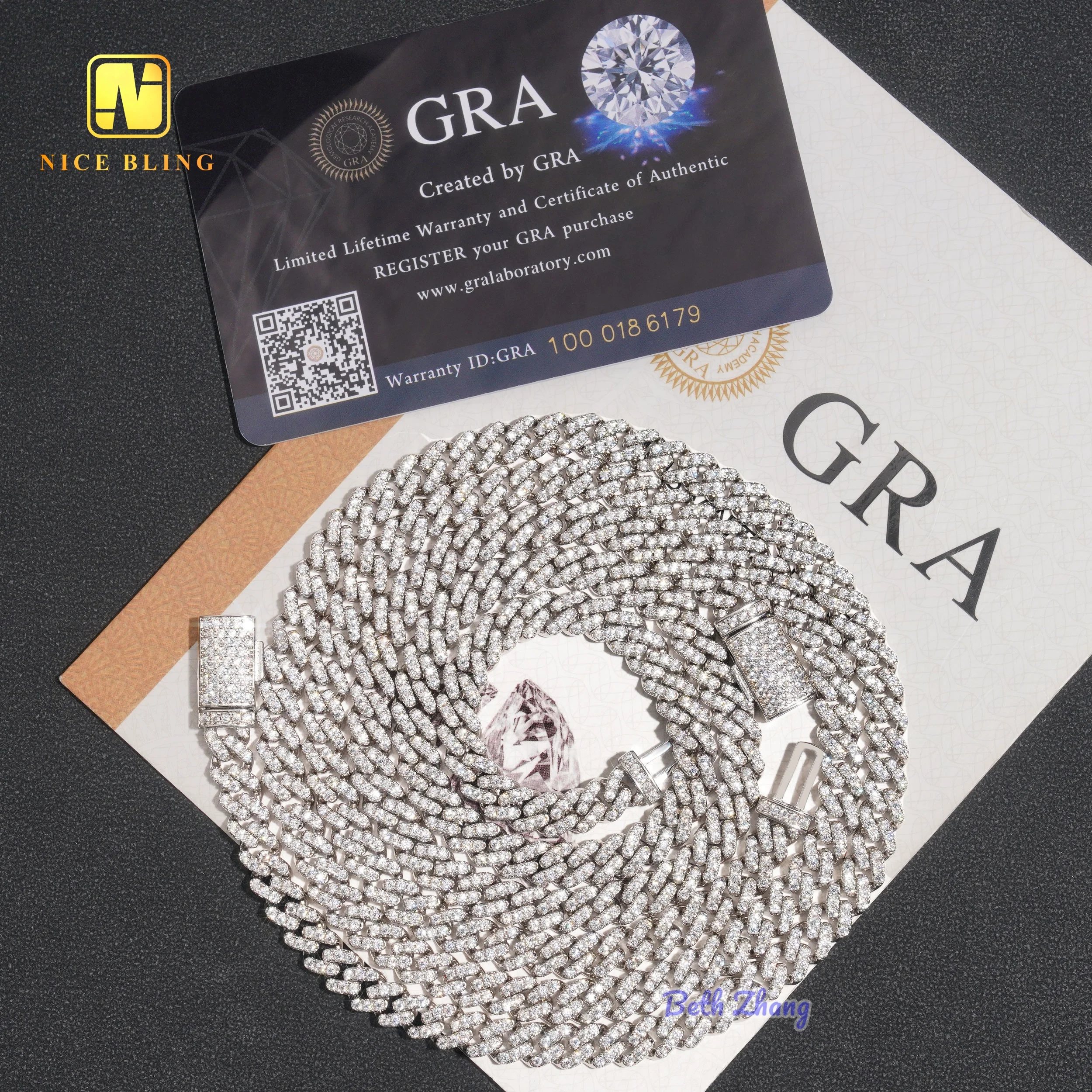 Rantai Kalung & Gelang Cuban I - Moissanite Cuban Link Chain Iced Out ulasan dan harga