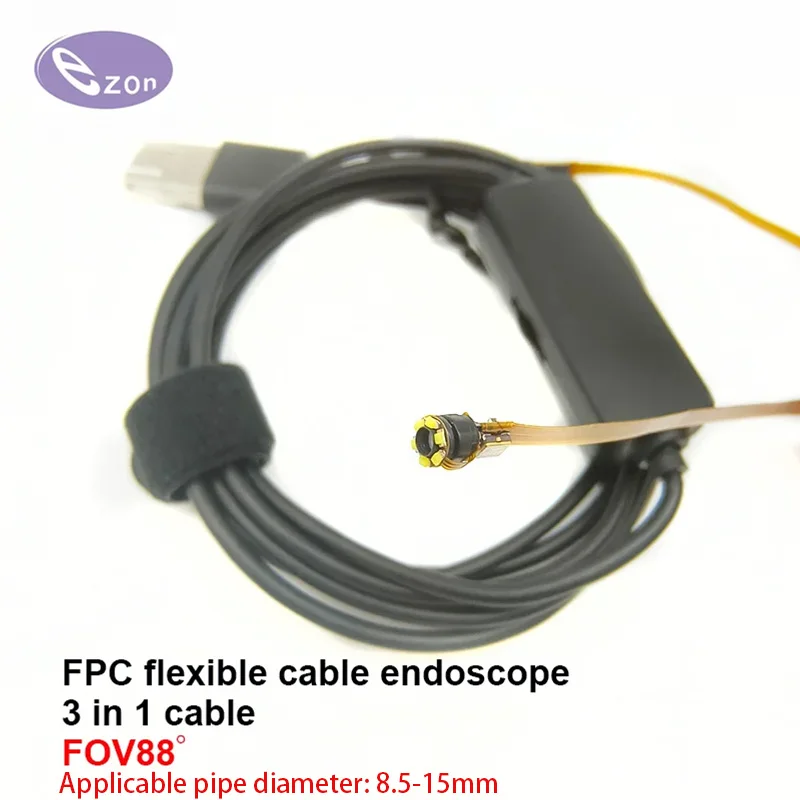 1MP FPC Flexible Cable Endoscope 3-in-1 Cable FOV88° USB Industrial Endoscope Camera EZ-EN35L-S