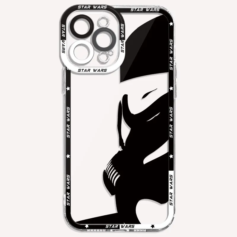 Bumper Star wars cool face Case for Apple iPhone 14 Pro 13 Pro Max X XS 15 Plus 11 SE 8 12 Mini XR 7 6s Clear Silicone Cover